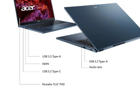 Notebook Acer Aspire 3/AMD Ryzen™ 5/8GB RAM/512GB SSD/15,6" FHD/AMD Radeon™ Graphics