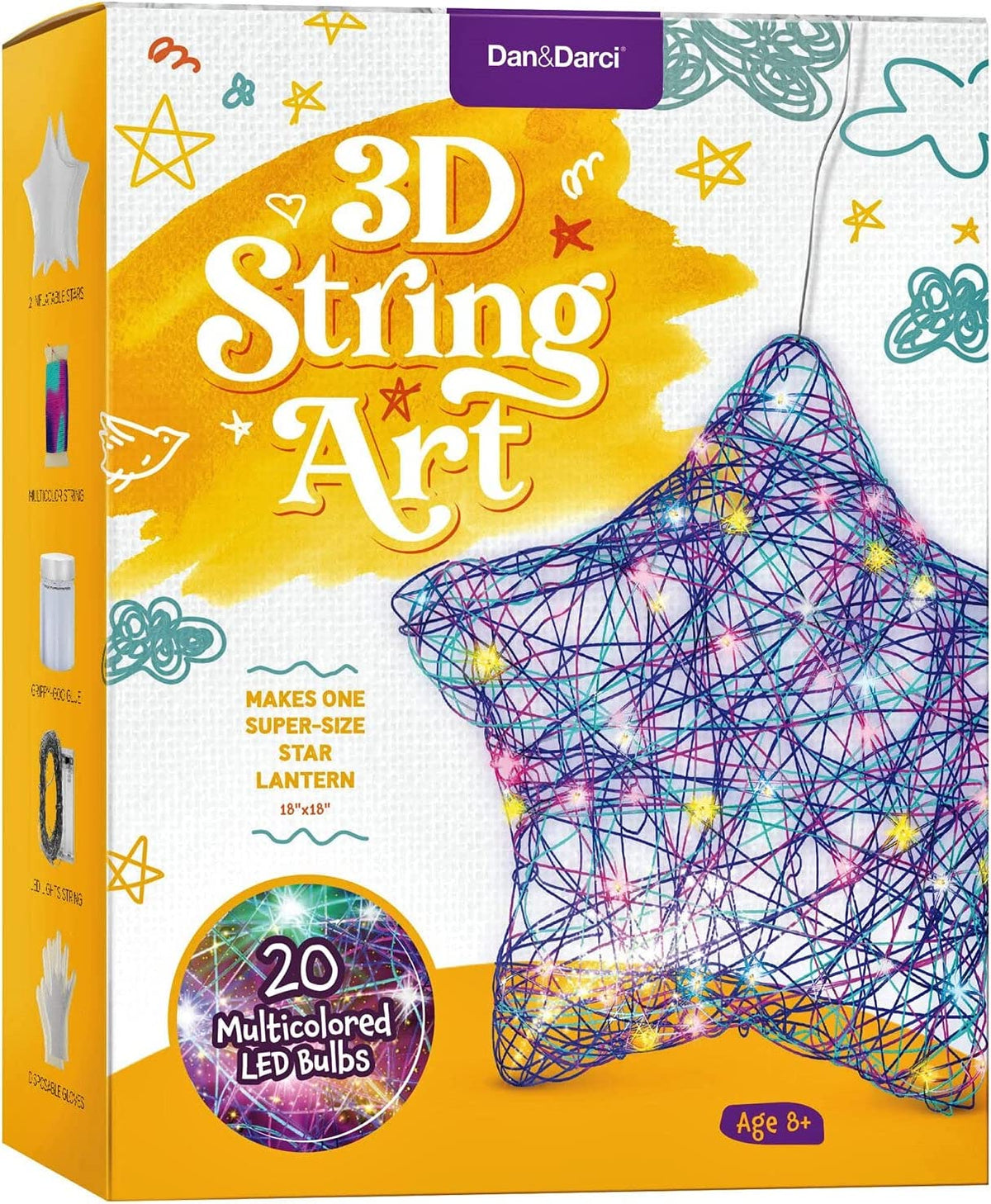 Kit de manualidades para niños, linterna de estrella 3D con iluminación, Dan & Darci