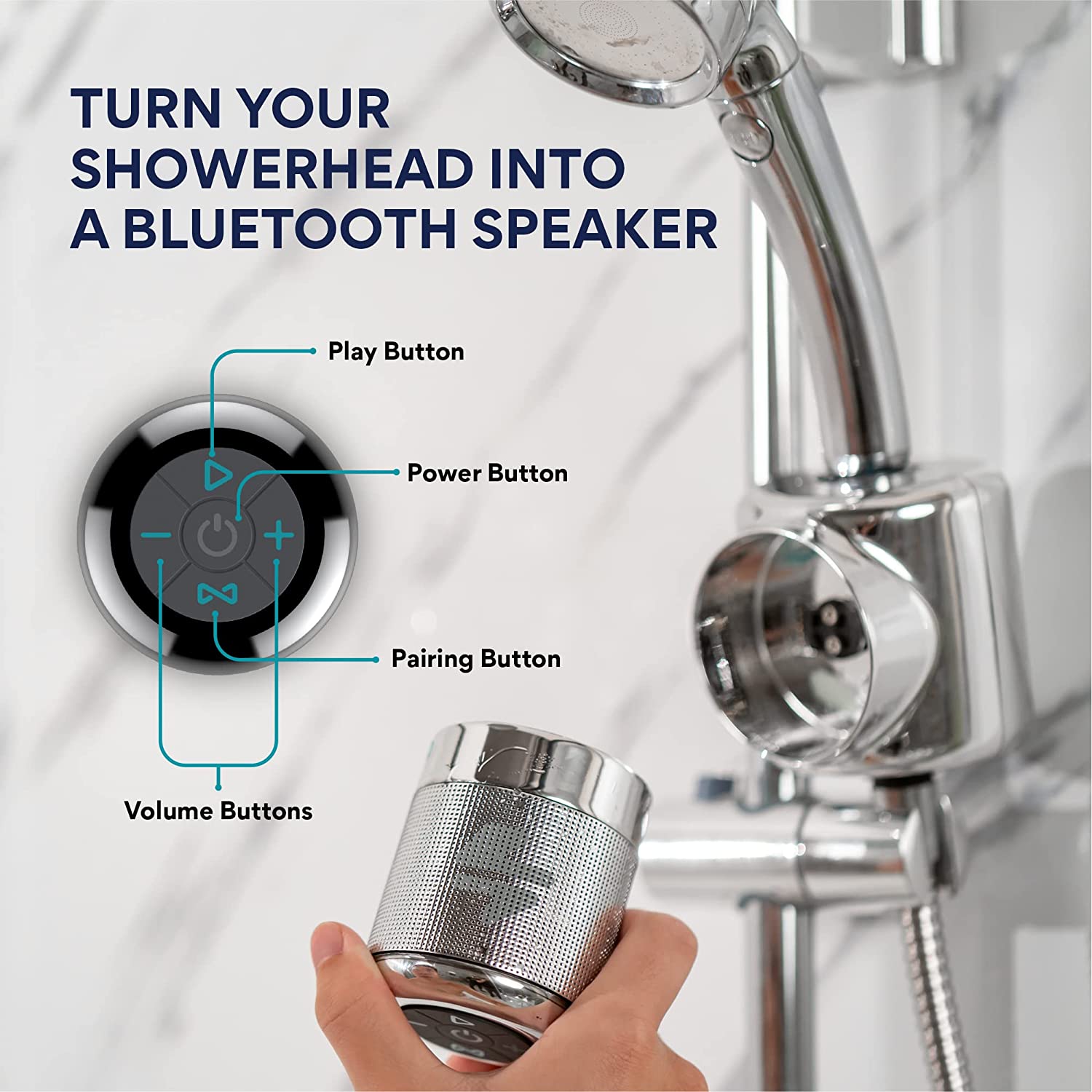 Parlante de ducha Bluetooth hidroelectrica impermeable Ampere