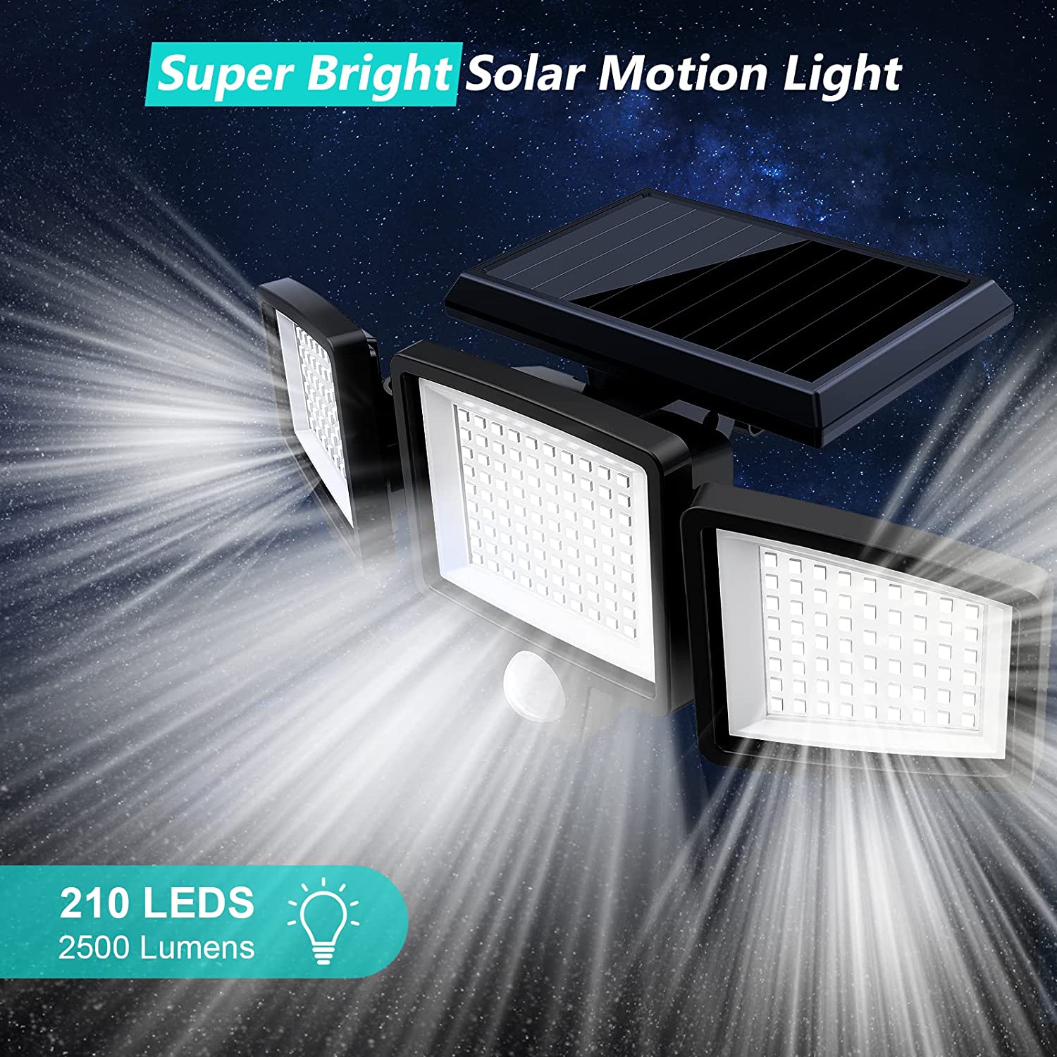 Pack de 2 luces solares con sensor de movimiento 2500 lúmenes Tuffenough
