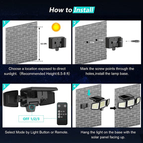 Pack de 2 luces solares con sensor de movimiento 2500 lúmenes Tuffenough
