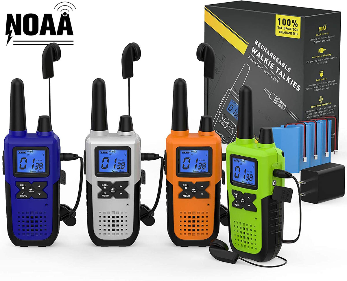 Set de 4 Walkie Talkies de Largo Alcance Noaa