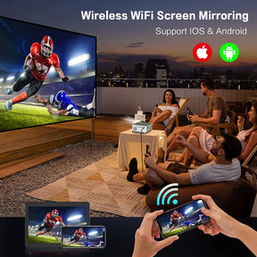 Proyector HD de 1080P Wifi | Bluetooth | 230 pulgadas con trípode