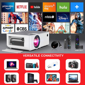 Proyector HD de 1080P Wifi | Bluetooth | 230 pulgadas con trípode
