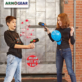 Juego de disparos con láser Paquete de 2 globos con etiquetas láser para niños