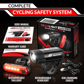 Juego de luces recargables para bicicleta S400 GearLight