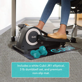 Set bicicleta elíptica para uso sentado con pesas y tapete de entrenamiento