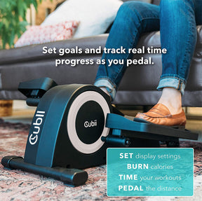 Set bicicleta elíptica para uso sentado con pesas y tapete de entrenamiento
