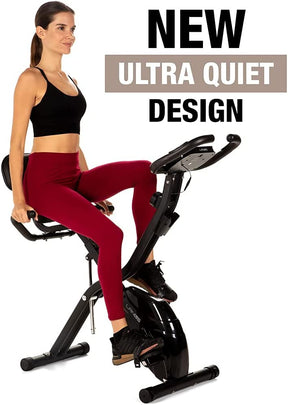 Bicicleta de ejercicio plegable con 10 niveles de resistencia magnética ajustable
