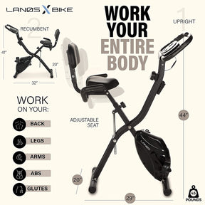 Bicicleta de ejercicio plegable con 10 niveles de resistencia magnética ajustable