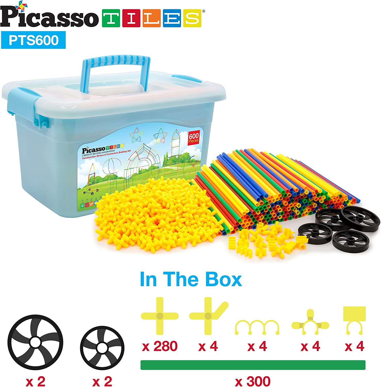 Juguete de construcción de pajilla 600 piezas para niños PTS600 PicassoTiles