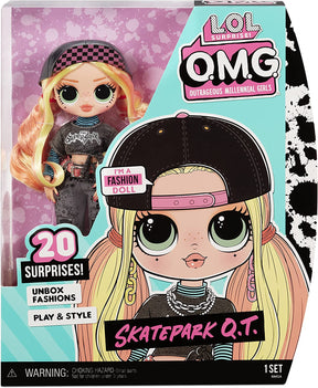 Muñeca de moda con 20 sorpresas Skatepark Q.T LOL Surprise OMG