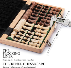 Juego de ajedrez y damas de madera plegable A&A
