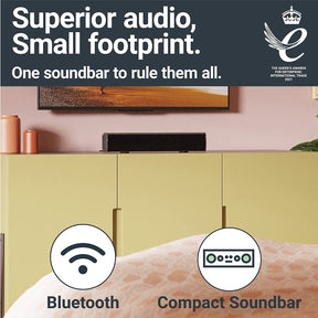 Barra de sonido pequeña para TV con Bluetooth, RCA, USB Majority Bowfell