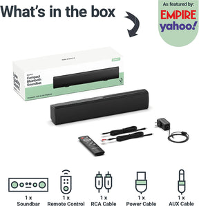 Barra de sonido pequeña para TV con Bluetooth, RCA, USB Majority Bowfell
