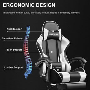Silla con reposapiés y soporte lumbar