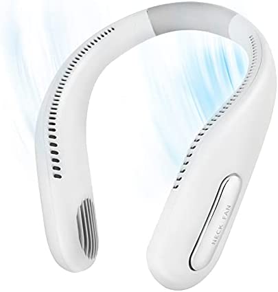 Ventilador de cuello portátil sin aspas | Recargable por USB | Color blanco
