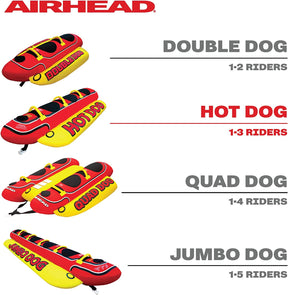 Arrastrable acuático "sacachucha" en forma de perro caliente para lancha