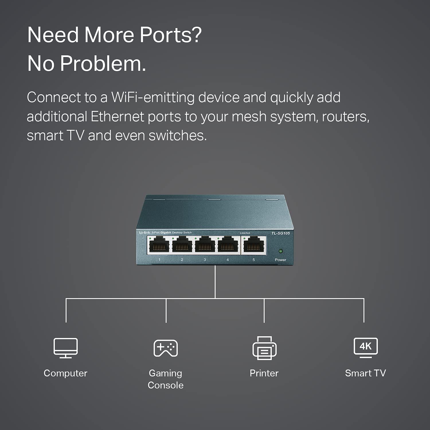 TP-Link Switch de red de 5 puertos / TL-SG105