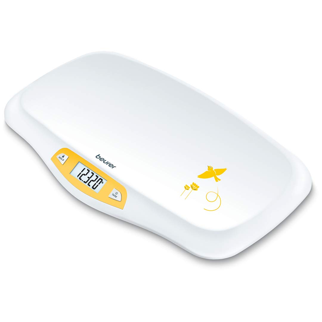 Balanza digital de bebé con cómoda plataforma curva Beurer