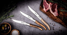 Juego de 6 cuchillos para carne madera de olivo | Laguiole Style de Vie