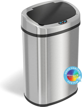 Bote de Basura sin contacto con sistema de control de olor, ovalado, acero inoxidable iTouchless