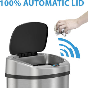 Bote de Basura sin contacto con sistema de control de olor, ovalado, acero inoxidable iTouchless