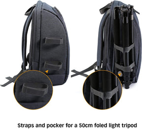 Mochila para cámara fotográfica DSLR | Impermeable con compartimento para laptop
