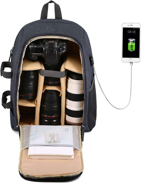Mochila para cámara fotográfica DSLR | Impermeable con compartimento para laptop
