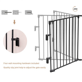 Puerta de seguridad de 8 paneles para bebés de metal