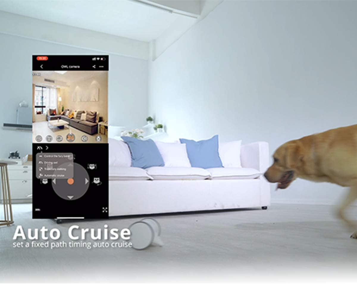Cámara móvil Full HD para mascotas con dispensador de golosinas