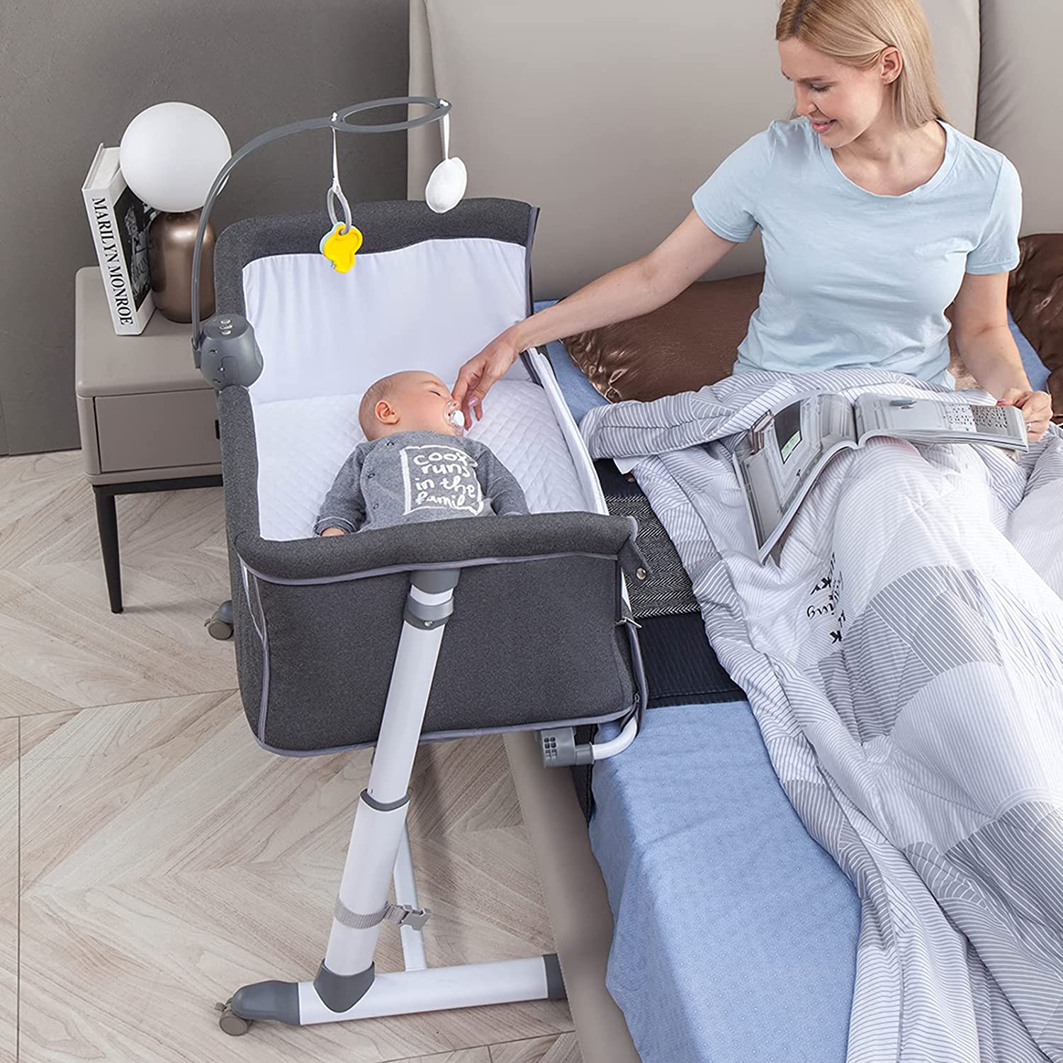 Cuna para bebé moisés con ruedas integradas Ronbei