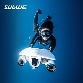 Patinete sub acuático doble hélices con soporte para cámara para buceo