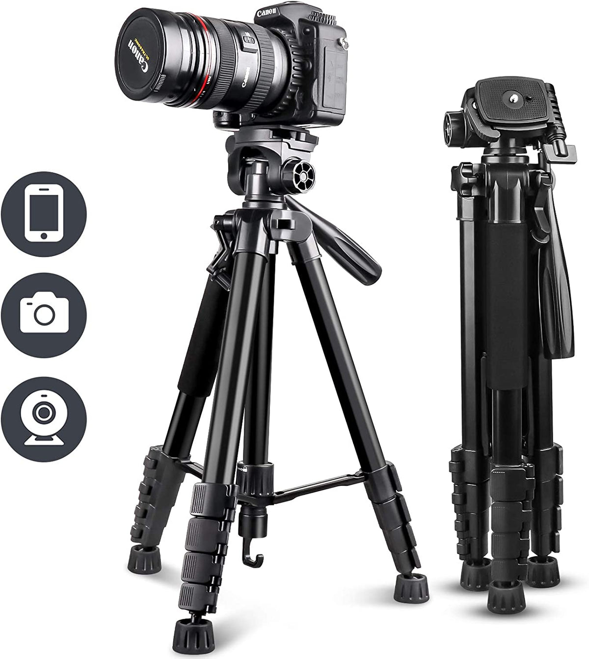 Trípode de cámara de 67"| Compatible con todas las cámaras