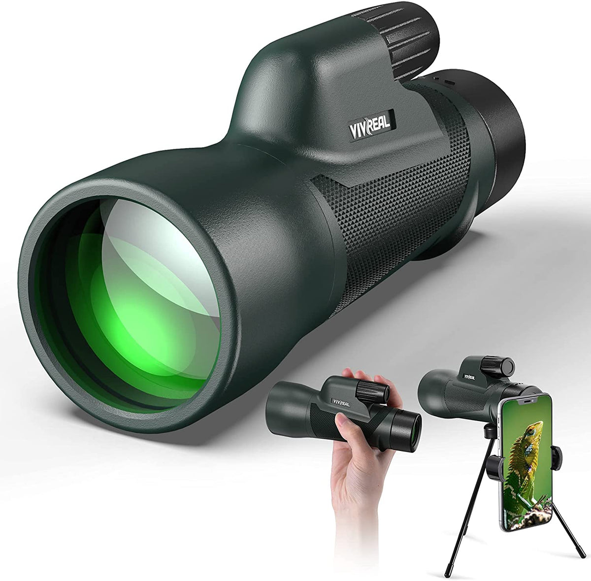 Telescopio monocular de 12 x 55, impermeable, de alta potencia