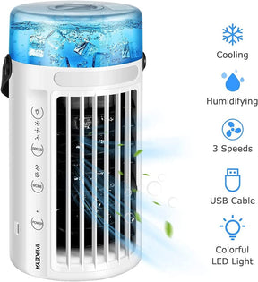Ventilador de aire acondicionado portátil 4 en 1, USB, mini enfriador de aire