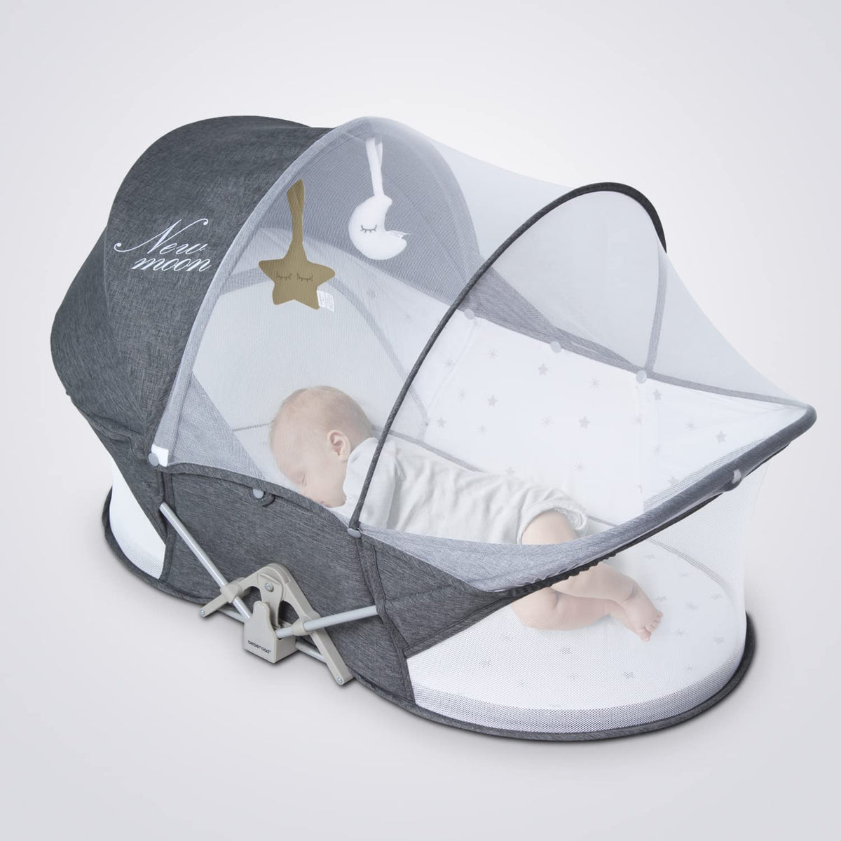 Cuna portátil Moisés | Plegable con mosquitero y toldo