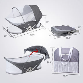Cuna portátil Moisés | Plegable con mosquitero y toldo