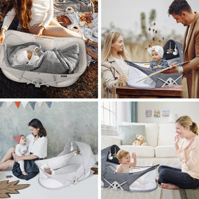 Cuna portátil Moisés | Plegable con mosquitero y toldo
