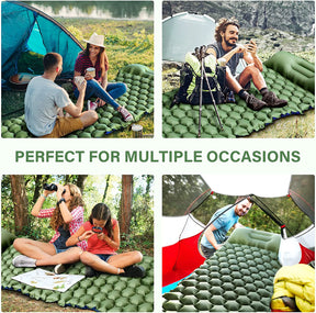 Colchoneta para acampar ultraligera con almohada Bomba de pie incorporada inflable compacta para acampar FUN PAC