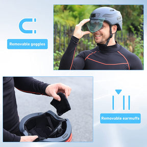 Cascos de bicicleta inteligentes para adultos con cámara deportiva de 1080P 60 fps, doble antena Bluetooth KRS-S1 KRACESS
