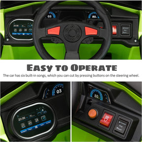 Auto Eléctrico con cinturón, reversa, música y luces para niños de 12 V