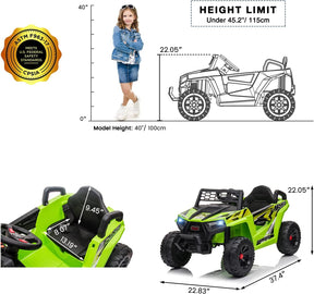 Auto Eléctrico con cinturón, reversa, música y luces para niños de 12 V