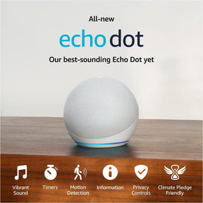 Dispositivo Echo Dot 5th Gen Alexa Blanco + Ampolleta Inteligente